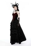 Gothic wave velvet long skirt KW341