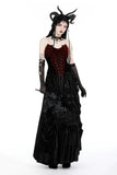 Gothic wave velvet long skirt KW341