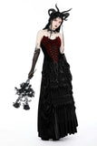 Gothic wave velvet long skirt KW341