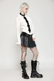 Colorful Plaid Patchwork Leather-Waist Skirt KW380
