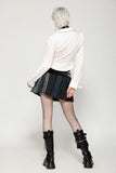 Colorful Plaid Patchwork Leather-Waist Skirt KW380