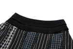 Colorful Plaid Patchwork Leather-Waist Skirt KW380
