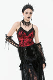 Gothic Velvet & Sheer Lace Paneled Long Skirt KW383