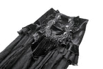 Gothic Velvet & Sheer Lace Paneled Long Skirt KW383