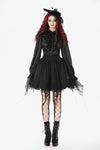 Black All-match Shadow Rose Embroidered Petticoat KW389
