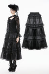 Gothic Moonlit Rose Layered Maxi Petticoat Skirt KW392