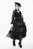 Gothic Moonlit Rose Layered Maxi Petticoat Skirt KW392