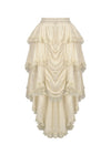 Steampunk Ruffled Skirt with Pleated Trim and Adjustable Waist KW394
