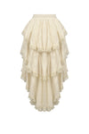 Steampunk Ruffled Skirt with Pleated Trim and Adjustable Waist KW394