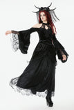 Gothic Court Floral Tassel Maxi Skirt KW410