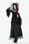 Gothic Court Floral Tassel Maxi Skirt KW410