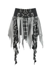 Black & White Plaid Patchwork Locomotive Skirt KW411