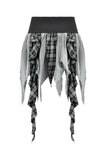 Black & White Plaid Patchwork Locomotive Skirt KW411