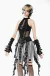 Black & White Plaid Patchwork Locomotive Skirt KW411