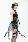 Black & White Plaid Patchwork Locomotive Skirt KW411