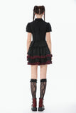 Black Crimson Gothic Tiered Skirt KW412 - Gothlolibeauty