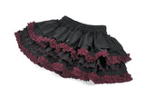 Black Crimson Gothic Tiered Skirt KW412 - Gothlolibeauty