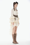 Steampunk Lace High Low Skirt KW415 - Gothlolibeauty