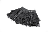 Punk Black Wide-Waistband Skirt KW417
