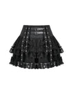Punk Eyelet Lace Layered Mini Skirt KW420 - Gothlolibeauty