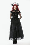 Gothic Court Floral Pleated Tulle Maxi Skirt KW422