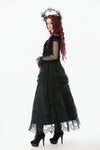 Gothic Court Floral Pleated Tulle Maxi Skirt KW422