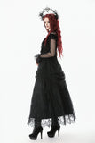 Gothic Court Floral Pleated Tulle Maxi Skirt KW422