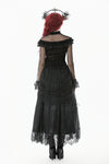 Gothic Court Floral Pleated Tulle Maxi Skirt KW422