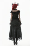 Gothic Court Floral Pleated Tulle Maxi Skirt KW422