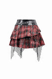 Distressed Plaid Chain-Adorned Punk Skirt KW427 - Gothlolibeauty