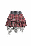 Distressed Plaid Chain-Adorned Punk Skirt KW427 - Gothlolibeauty