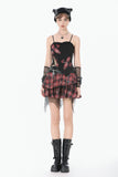Distressed Plaid Chain-Adorned Punk Skirt KW427 - Gothlolibeauty