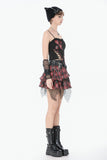 Distressed Plaid Chain-Adorned Punk Skirt KW427 - Gothlolibeauty