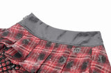 Distressed Plaid Chain-Adorned Punk Skirt KW427 - Gothlolibeauty