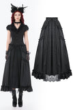 Silken Mist Rose Baroque Lace Layered Maxi Skirt KW429BK - Gothlolibeauty