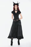 Silken Mist Rose Baroque Lace Layered Maxi Skirt KW429BK - Gothlolibeauty
