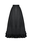 Gothic Crimson-Shadow Lace Court Maxi Skirt KW429RD - Gothlolibeauty