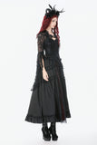 Gothic Crimson-Shadow Lace Court Maxi Skirt KW429RD - Gothlolibeauty