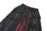 Gothic Crimson-Shadow Lace Court Maxi Skirt KW429RD - Gothlolibeauty