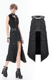 Punk Layered Pocket Cutout Belted Long Skirt KW430 - Gothlolibeauty
