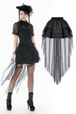 Gothic Tailed Sheer Mesh Petticoat Skirt KW431 - Gothlolibeauty