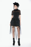 Gothic Tailed Sheer Mesh Petticoat Skirt KW431 - Gothlolibeauty