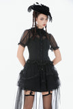 Gothic Tailed Sheer Mesh Petticoat Skirt KW431 - Gothlolibeauty