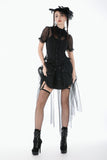 Gothic Tailed Sheer Mesh Petticoat Skirt KW431 - Gothlolibeauty