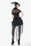 Gothic Tailed Sheer Mesh Petticoat Skirt KW431 - Gothlolibeauty