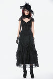 Vintage Gothic Lace Layered Maxi Skirt KW432 - Gothlolibeauty
