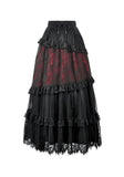 Dark Spliced Lace Maxi Skirt KW433 - Gothlolibeauty
