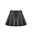 Punk Double Belt Pleated Skirt KW437