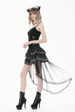 Gothic Punk Vintage Layered Mesh Tail Skirt KW439