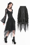 Gothic Shadow Mist Layered Mesh Long Skirt KW440